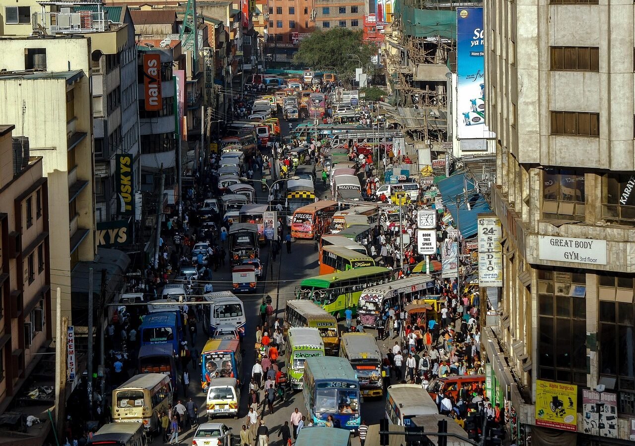 nairobi, kenya, streets, matatu, urban, city, africa, business, district, car, commercial, commute, car wallpapers, travel