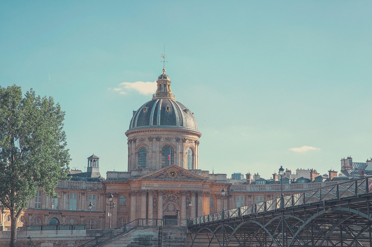 building, dome, church, city view, seine river, basilicam, landmark, france, paris