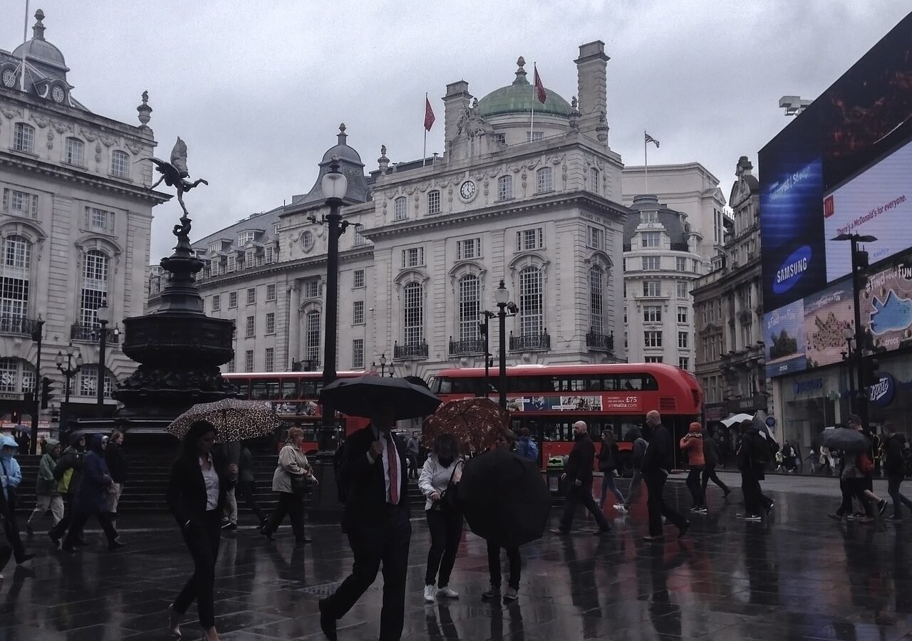 london, rain, piccadilly circus, nature, regent street, westminster
