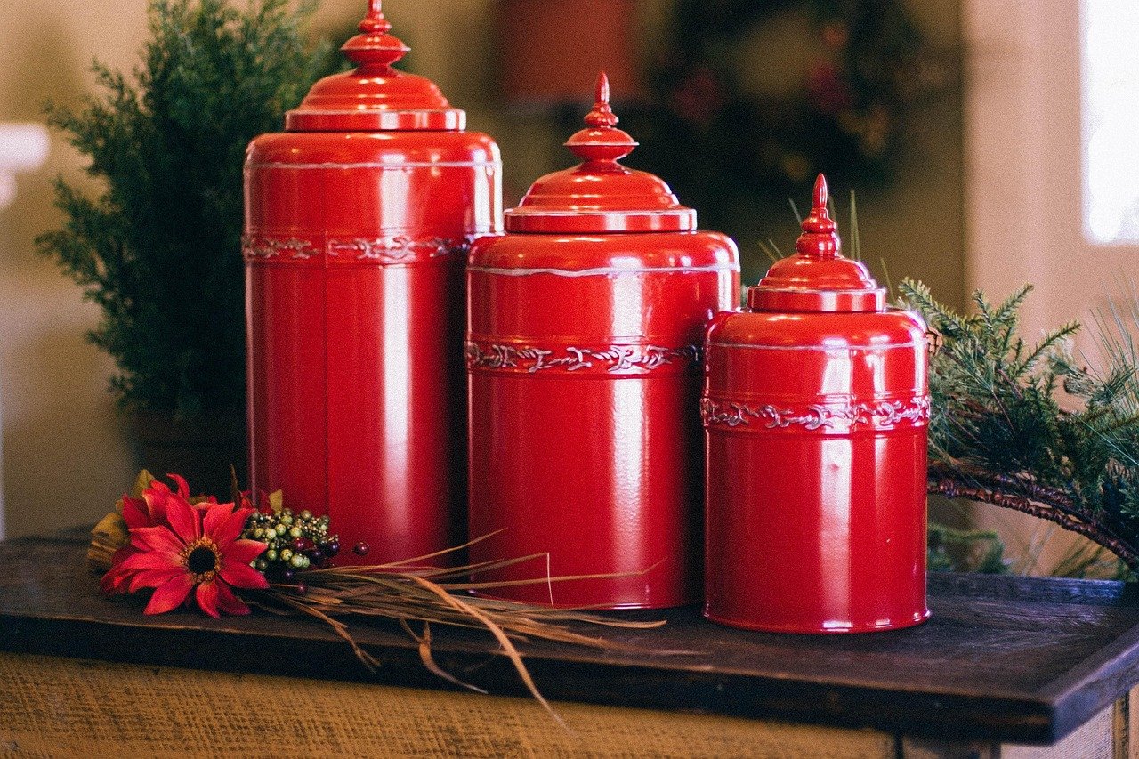 urns, ballot box, can, decoration, red