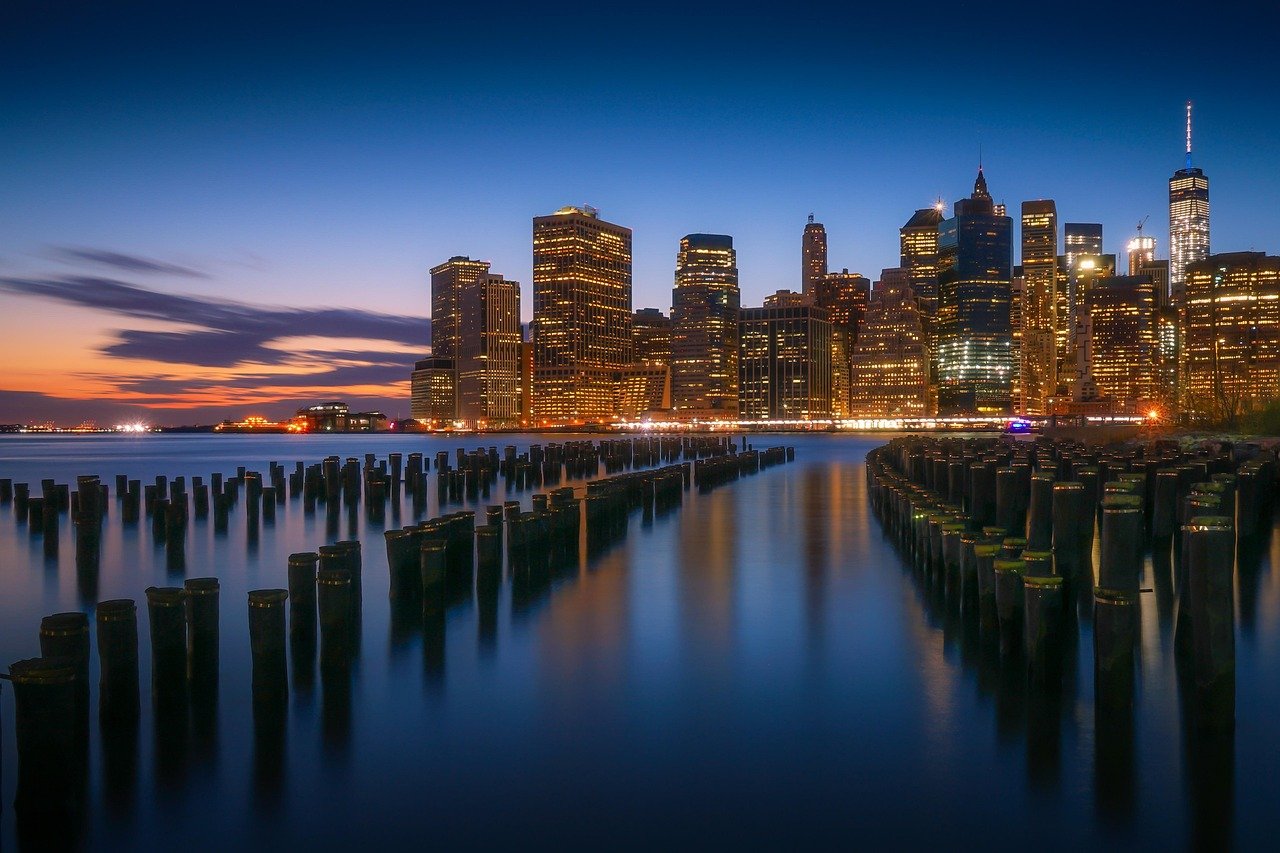 north america, america, nature, united states, us, usa, new york, new york city, new, york, city, manhattan, brooklyn, night, sunset, long exposure, reflection, hudson, world, trade, center, united, states, blue city, blue world, blue sunset, blue news, blue night, blue new